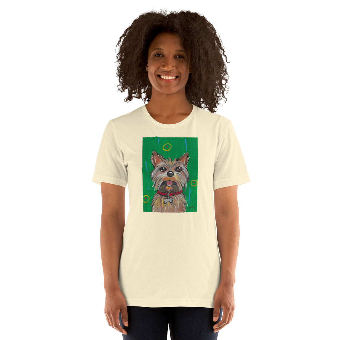 Yorkshire dog t-shirt with cartoon artwork