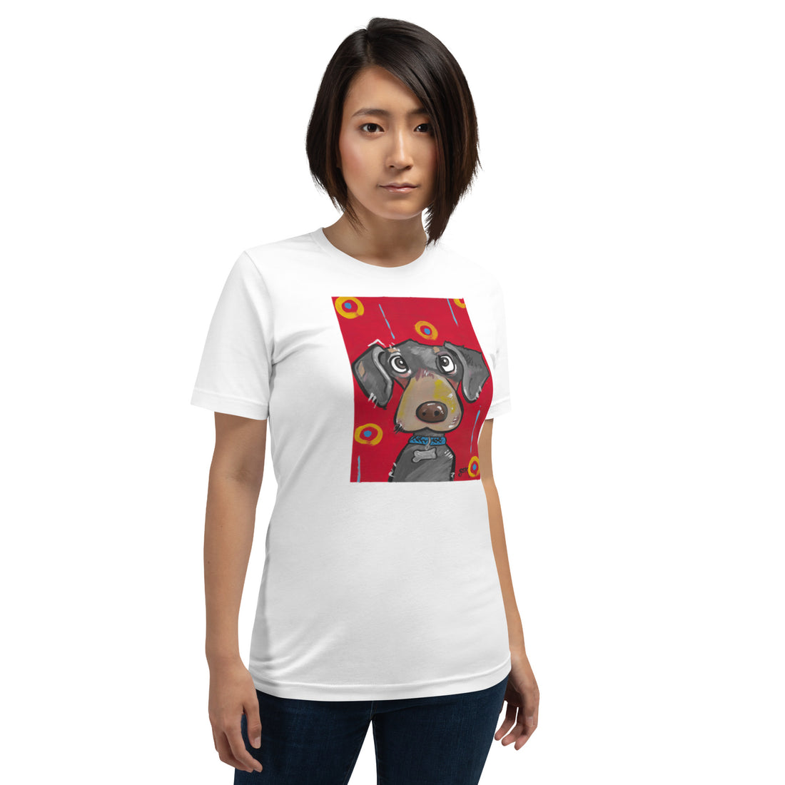 Dachshund dog t-shirt with cartoon artwork