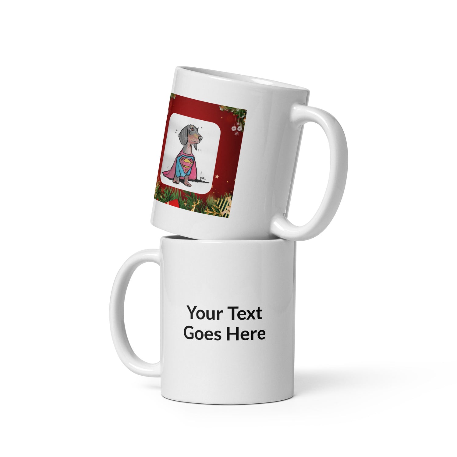Christmas Custom Dog Mug – Personalized Gift with DogToon Art
