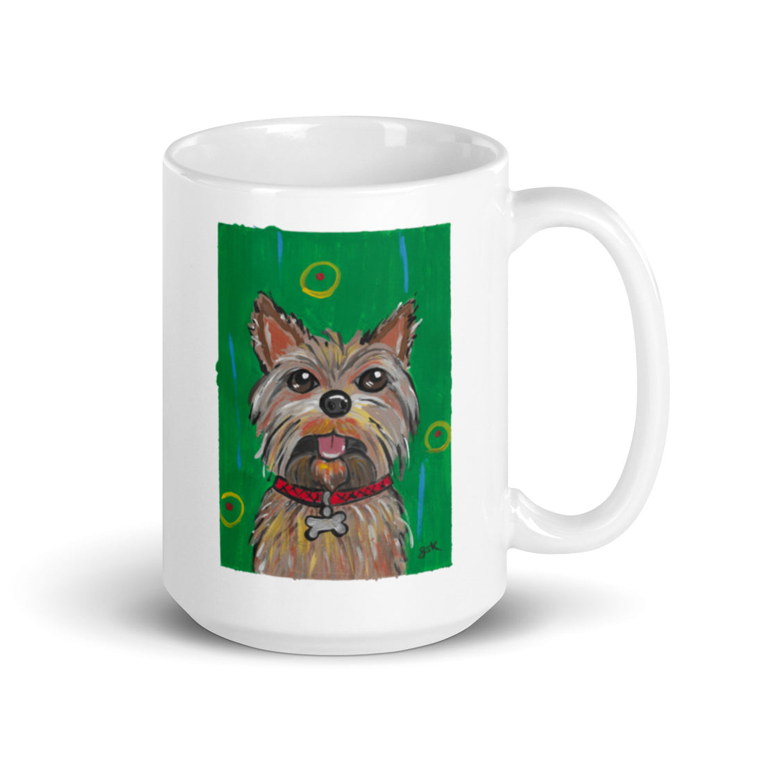 Yorkshire Terrier dog mug with cartoon artwork